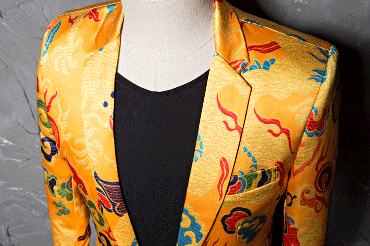 เสื้อสูทแฟนซี ลายจักรพรรดิ์จีน พร้อมส่ง Size L