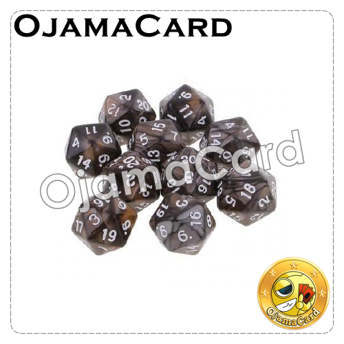 20MM 20 Sided Dice Block — Opaque : Coffee Gray「1 Dice」