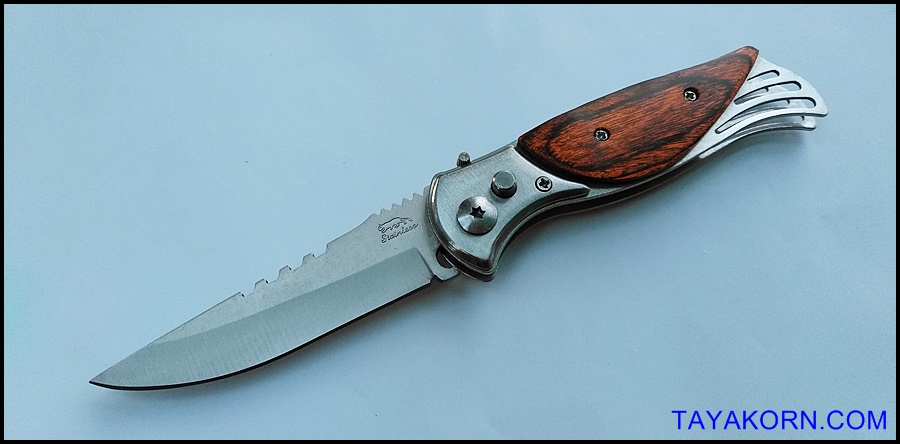 มีดสปริง ไพน์วู้ด แบบบี PineWood B Folding spring Knife TKFD-PW2