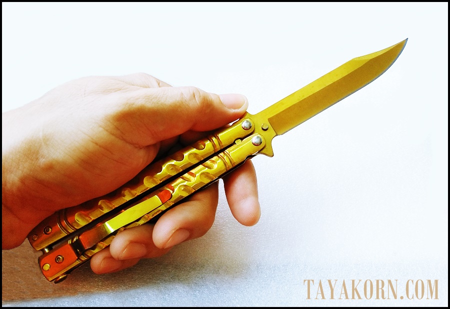 มีดบาลีซอง โกลเด้นธันเดอร์ GoldenThunder Balisong Knife TKBS-GT5