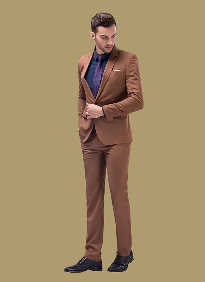 สูท.ชุดสูทเจ้าบ่าว,สูทผู้ชาย สีน้ำตาล เซ็ต3ชิ้น พร้อมส่ง S,M,L,XL,4XL
