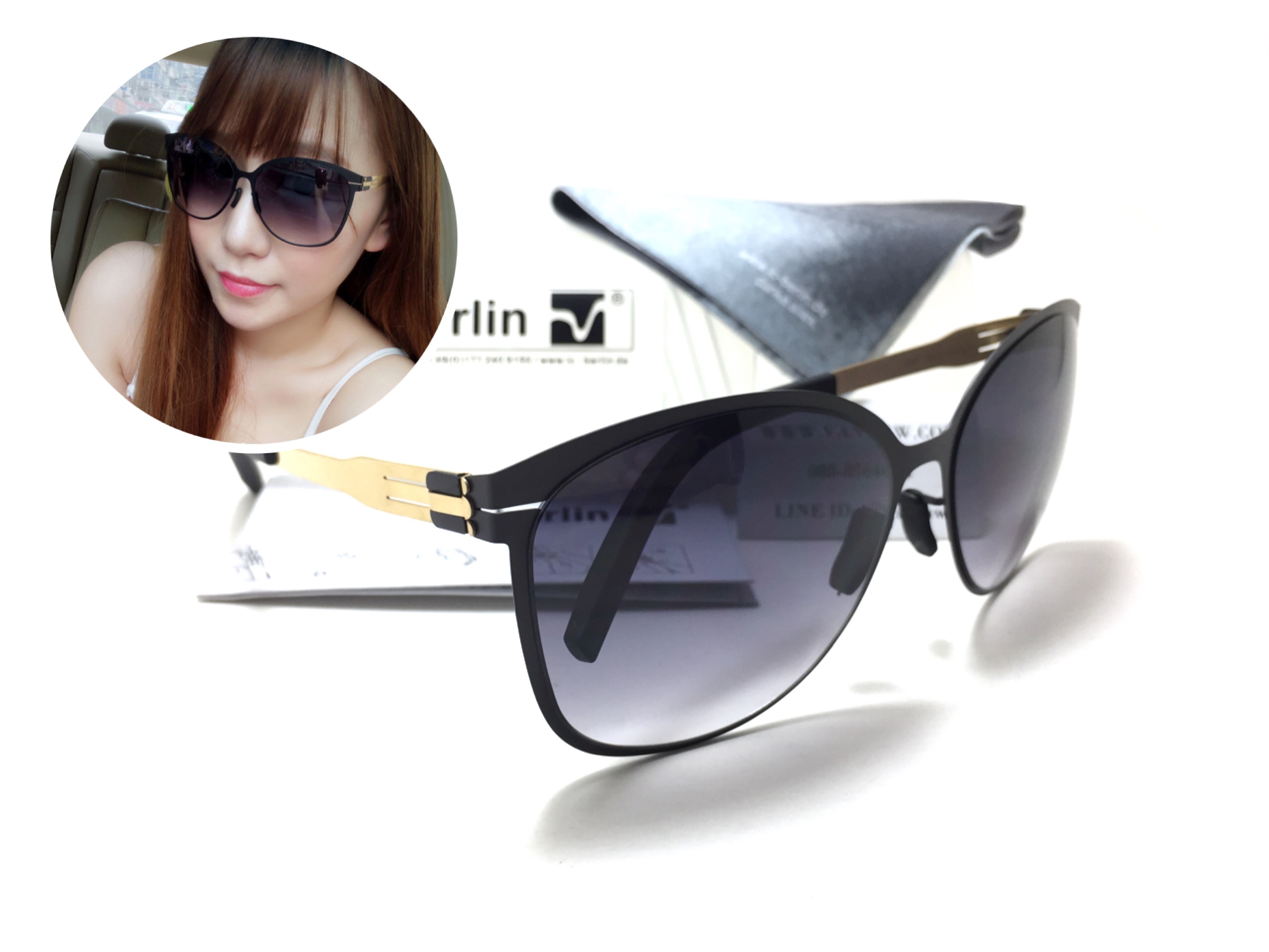 แว่นกันแดด ic berlin model craauante black/Gold 61-14 <ทอง>