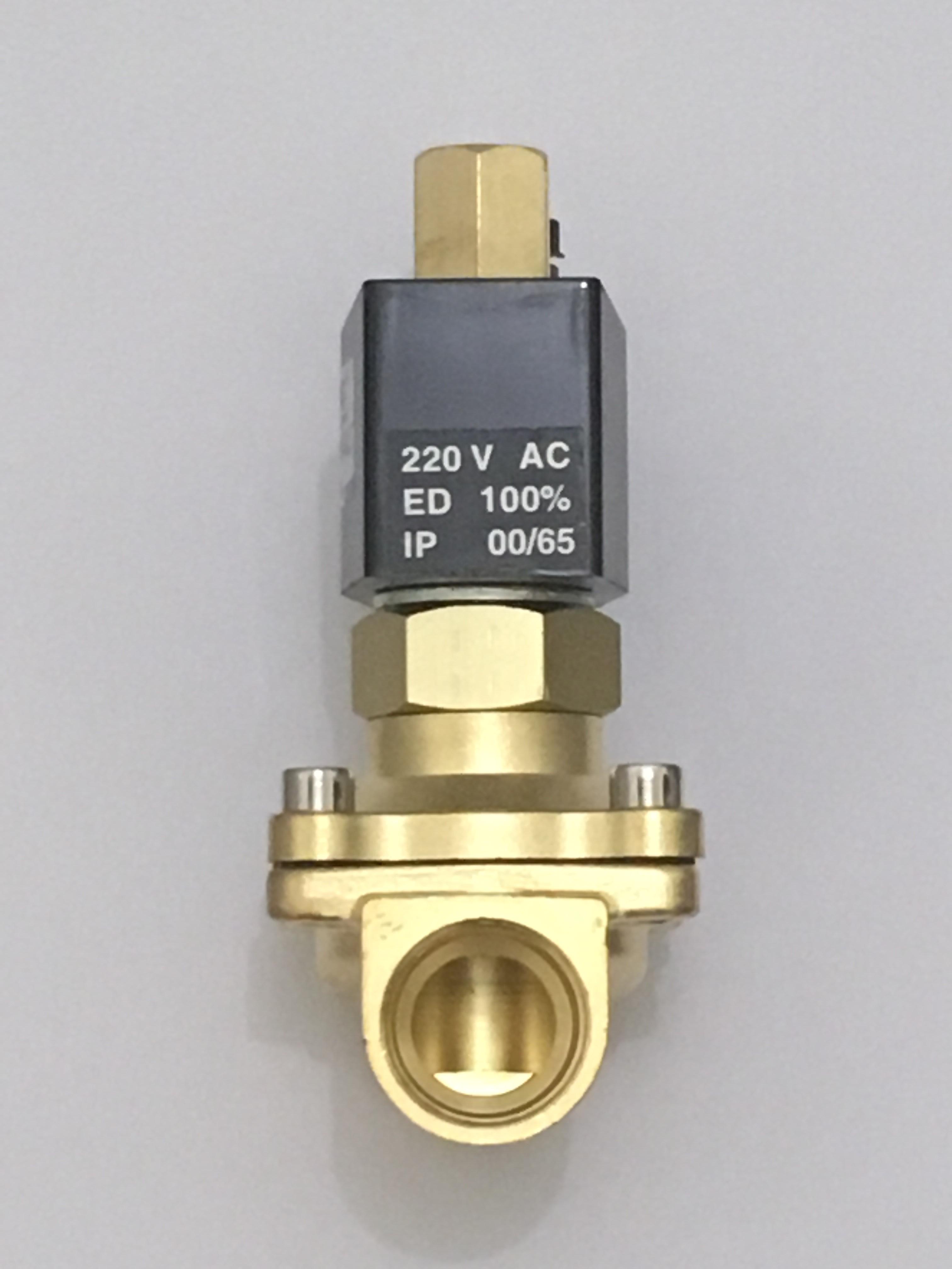 โซลินอยด์วาล์ว วาล์วไฟฟ้า วาวล์น้ำ วาล์วลม วาล์วทองเหลือง 1 นิ้ว 220VAC N/O แบบปกติเปิด จ่ายไฟปิด