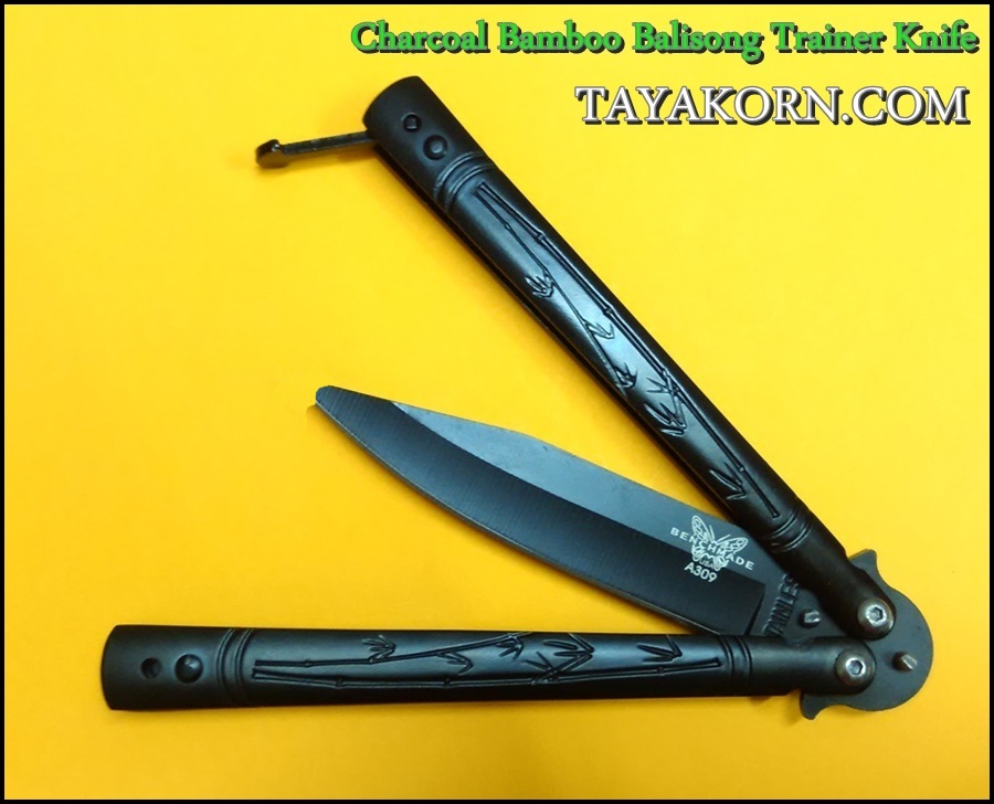 มีดซ้อมควง บาลีซองชาร์โคลแบมบู Charcoal Bamboo Balisong Trainer Knife