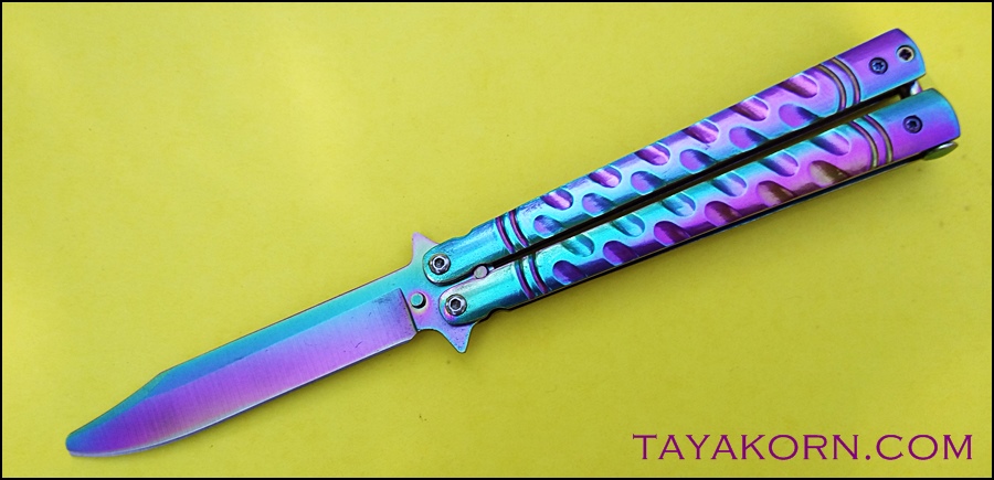 มีดซ้อมควง บาลีซองเรนโบว์ธันเดอร์2 Rainbow Thunder2 Balisong Trainer Knife