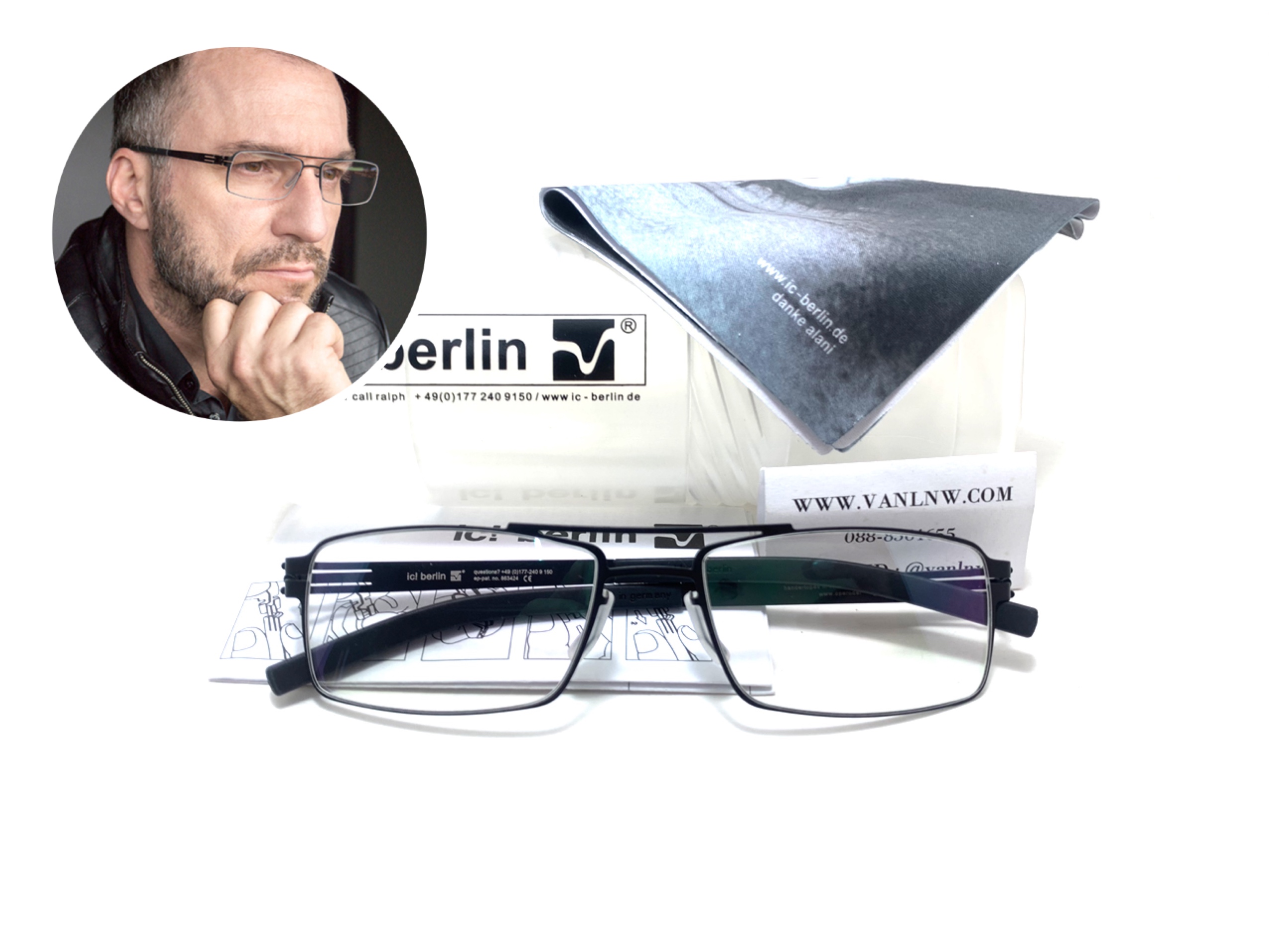แว่นสายตา ic berlin model tom b. black 53-20 <ดำ>