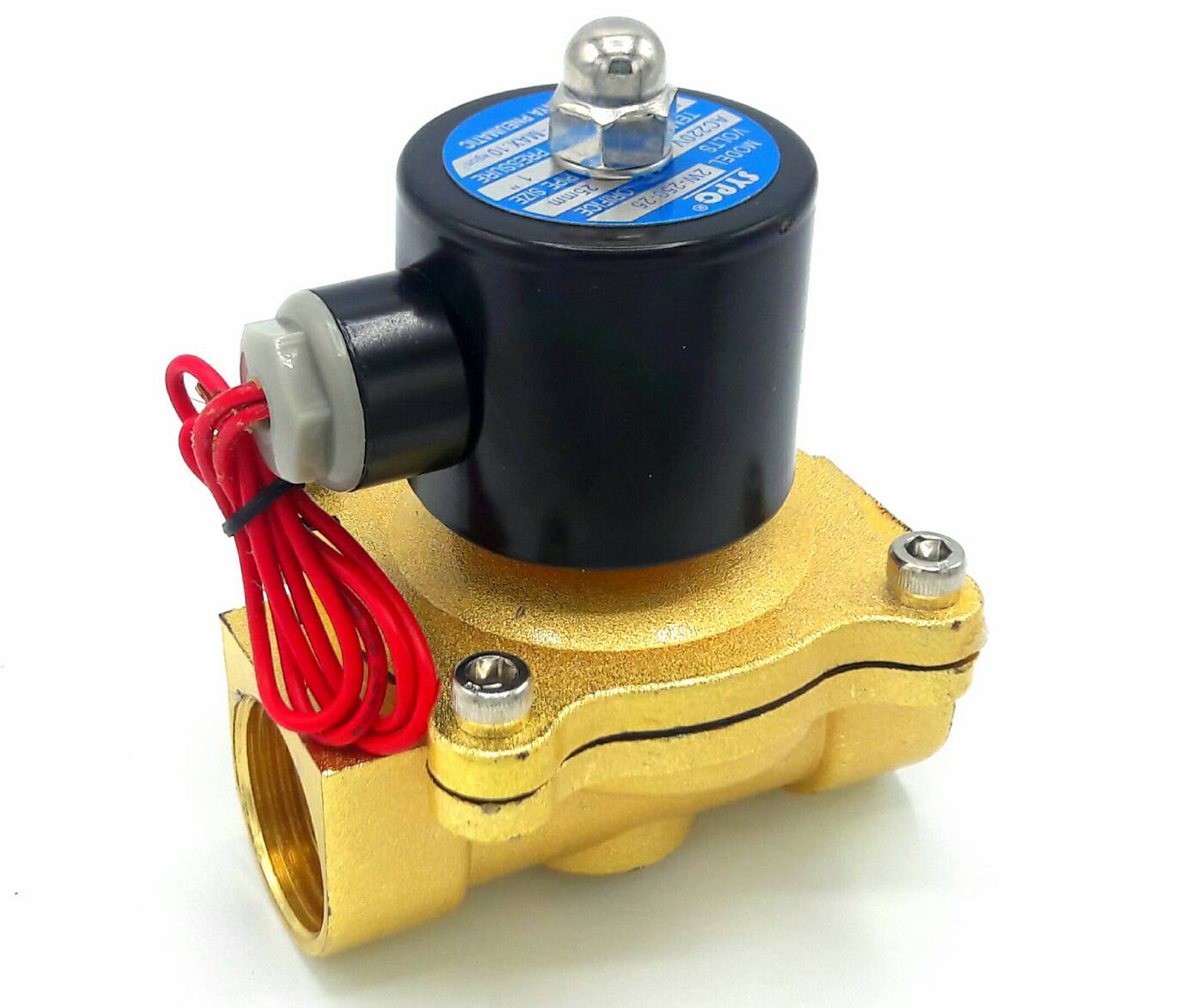 โซลินอยด์วาล์วทองเหลือง N/C 220V AC 1
