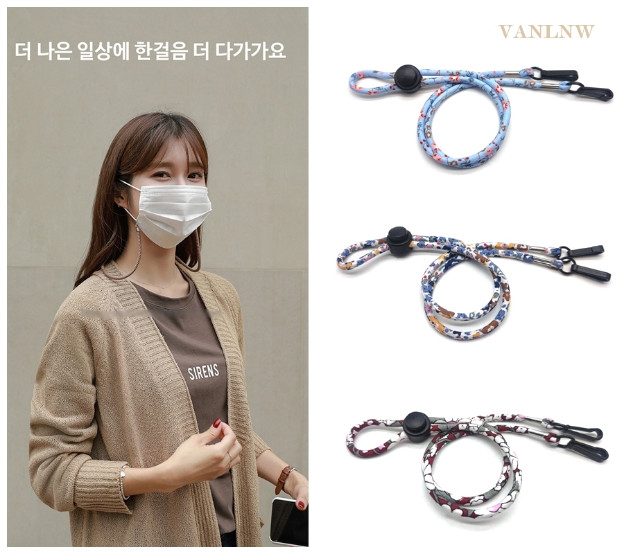 สายคล้องแมส MASK STRAPS FLOWER สายคล้องหน้ากากอนามัย สไตล์เกาหลี สำหรับผู้ใหญ่/เด็ก สายปรับระดับได้ ใช้งานสะดวกไม่ต้องถอดแมสเข้า-ออก