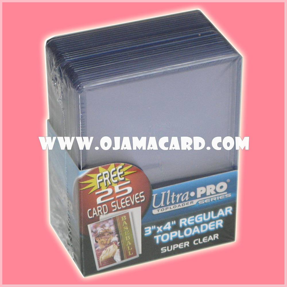 Ultra•Pro 3" X 4" Clear Regular Toploader with Card Sleeves「25 Toploaders」