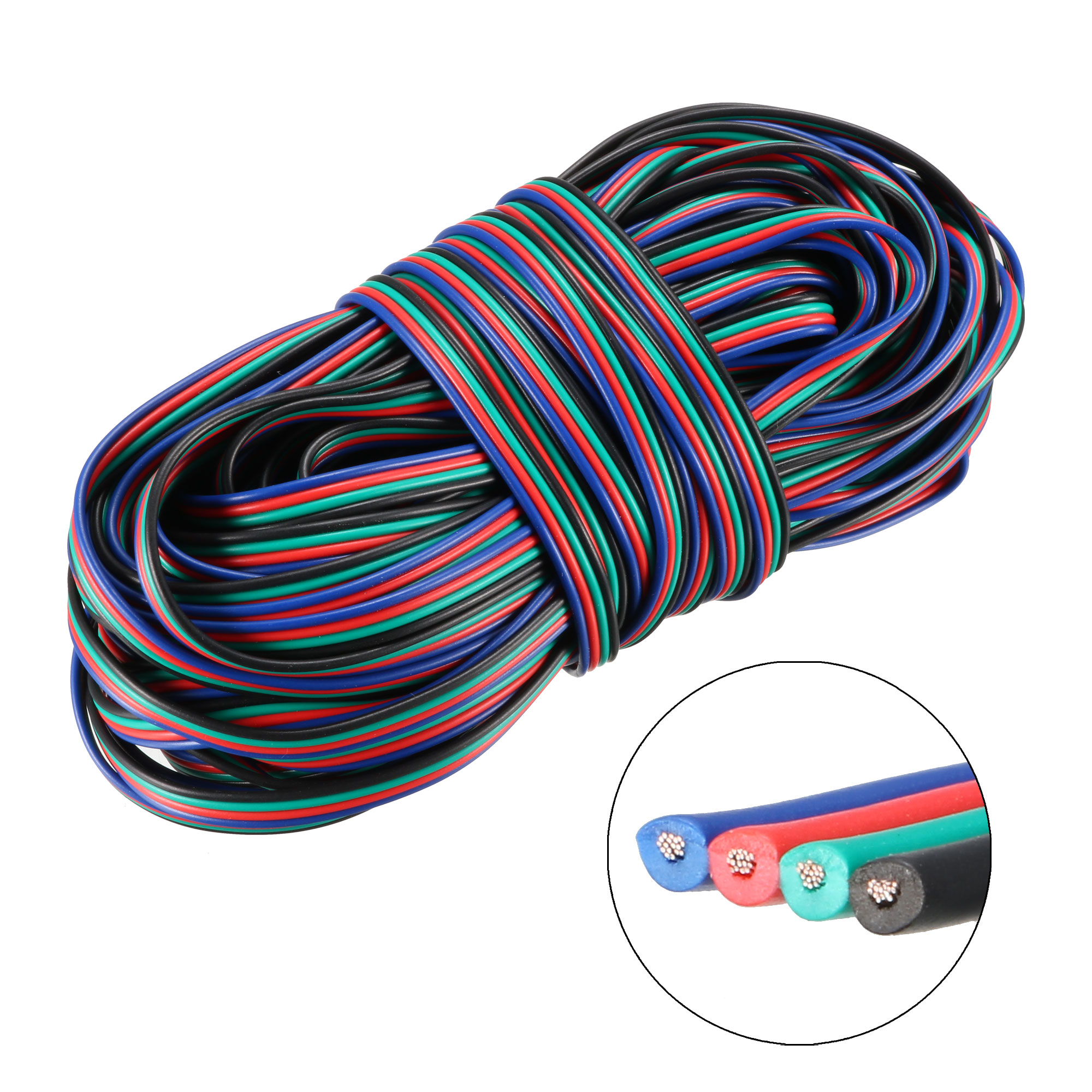 สายไฟ RGB ขนาด 22AWG (0.3 mm²) อย่างดี ไส้ทองแดงหนา ขั้วบวก และ ขั้วลบ 1 เมตร สายไฟ แดงดำ ดำแดง ทองแดงแท้ สายลำโพง สายไฟคู่ สายคู่ wire cable สายไฟใส สายไฟ RGB สายใส สายไฟแดงดำ สาย led