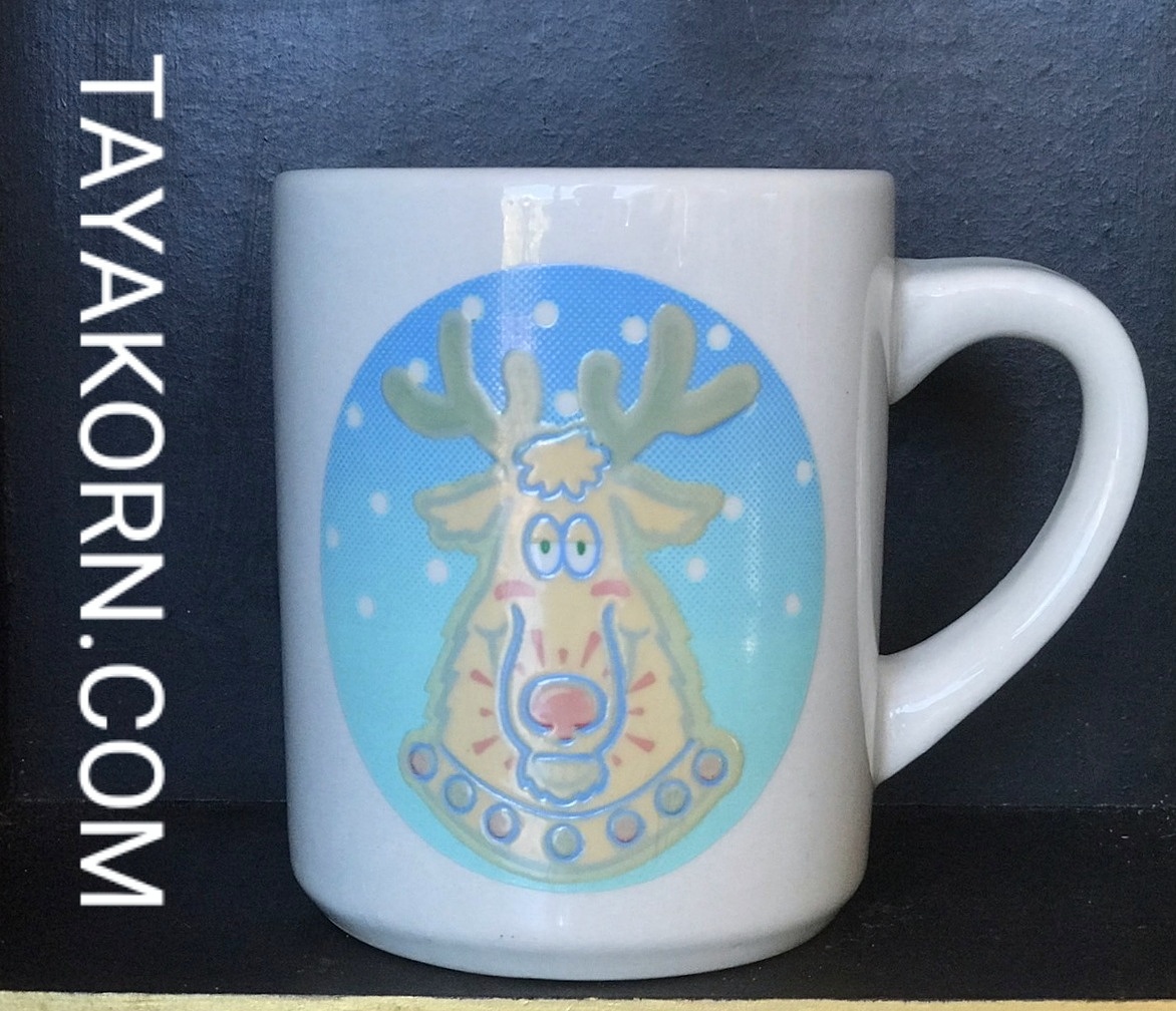 แก้วกาแฟวินเทจ U.S.A. Denny's Restaurant U.S.A. ลายกวางเรนเดียร์