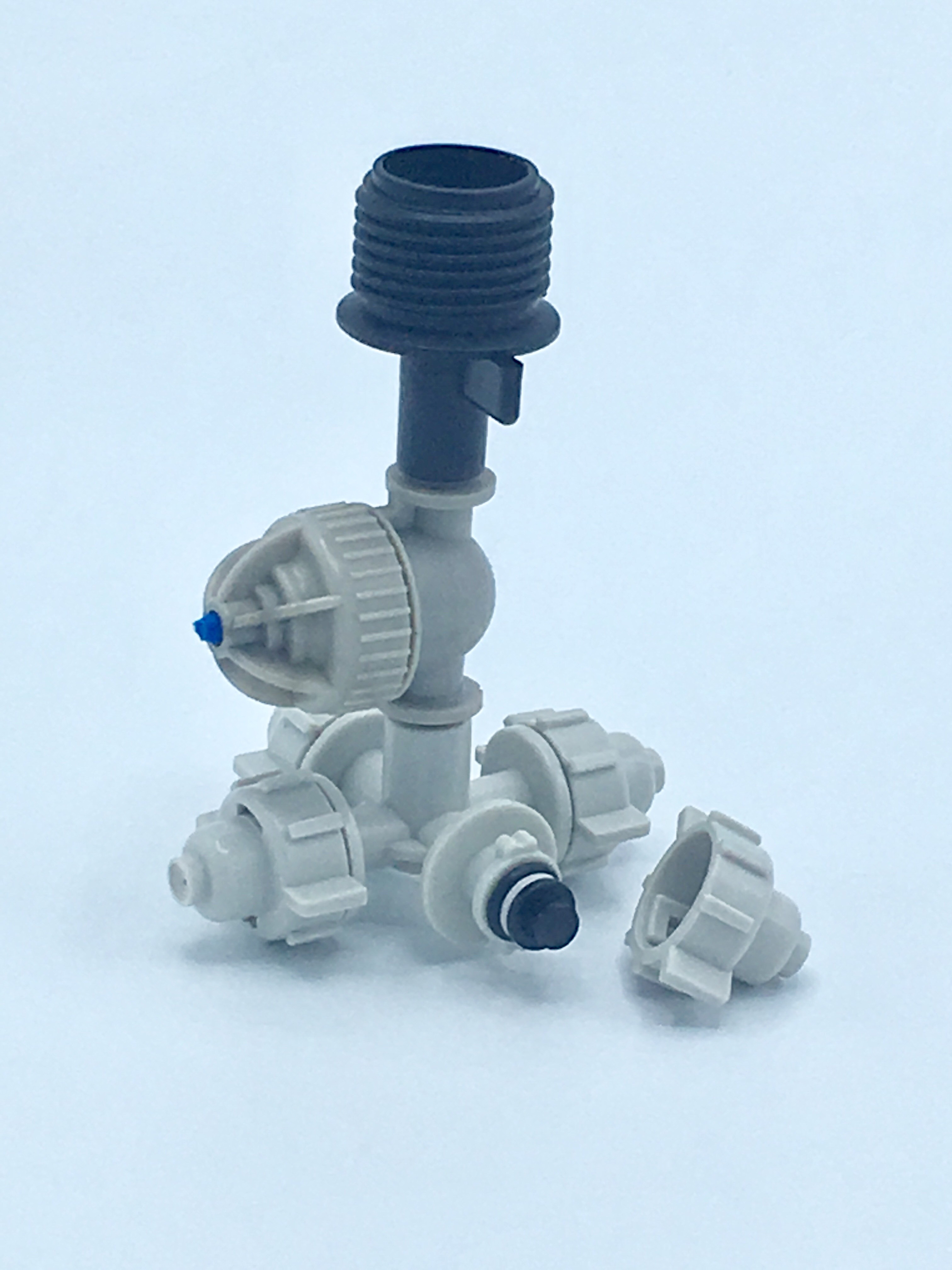 05-MSP-21-BK MSP-21 หัวพ่นหมอก 4 ทาง 0.6 มม.แบบเกลียวนอก 1/2" สีดำ ( ใช้ต่อกับ PVC 1/2" )