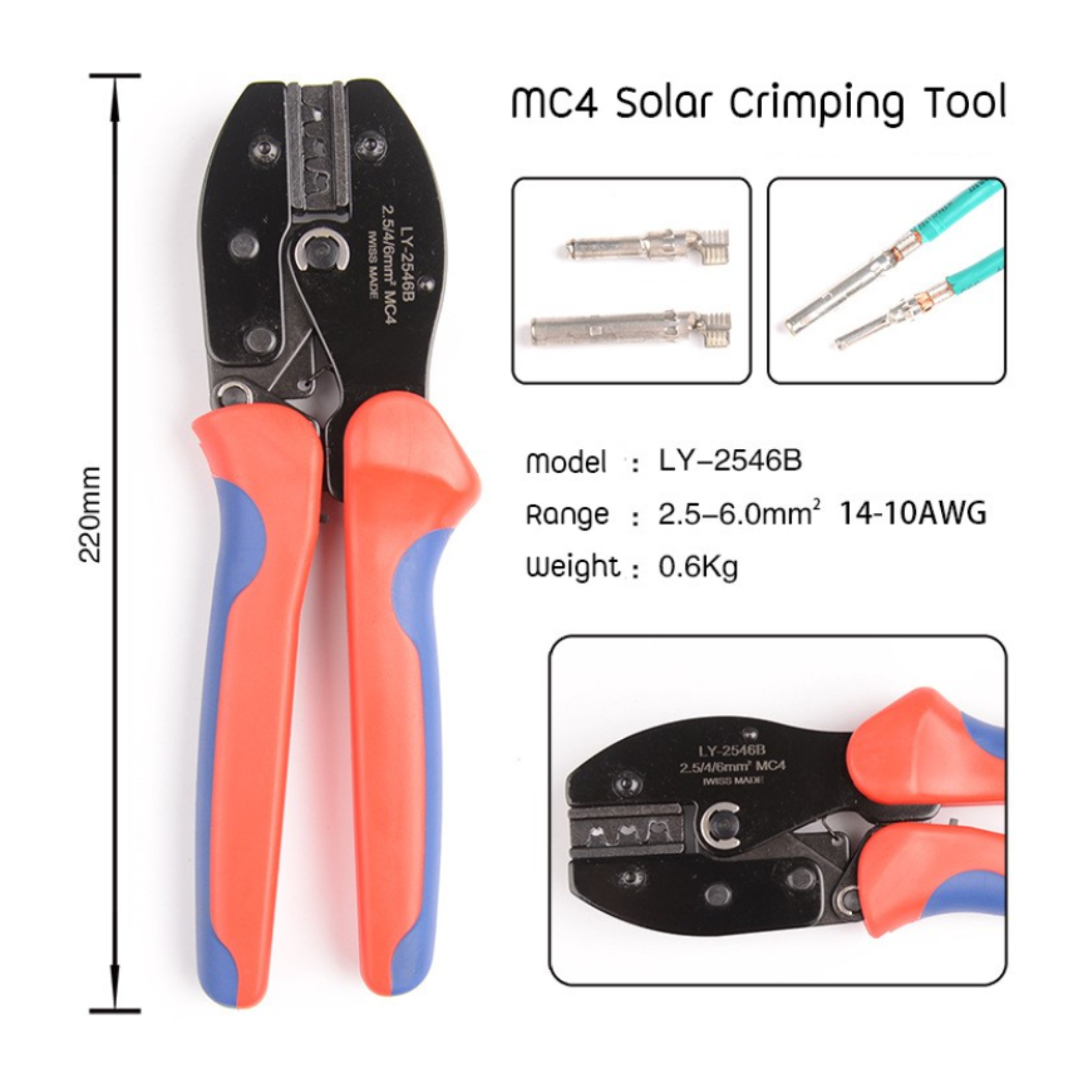 คีมย้ำหัว MC4 IWISS รุ่น LY-2546B