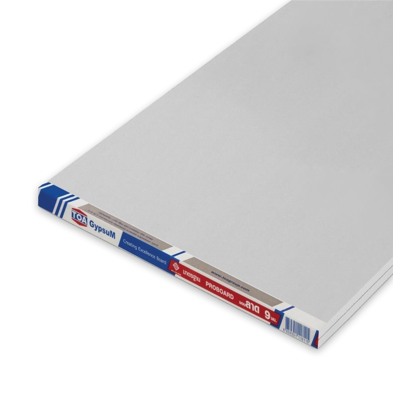 ทีโอเอ ยิปซัม แผ่นมาตรฐาน ขนาด 120*240 cm. ขอบลาด 9 มม. TOA