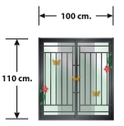 หน้าต่างบานเลื่อนสลับ + ชุดมุ้ง + เหล็กดัดผีเสื้อสีทอง ยี่ห้อ OK (100 cm. x 110 cm.) โปรโมชั่น 1-31/03/66 เท่านั้น ! LP-OK-W10-OW-GB-BL1 สีดำ