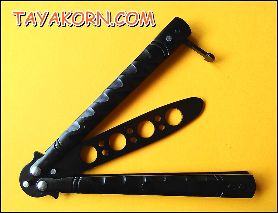 มีดซ้อมควง บาลีซองแบลคธันเดอร์ Black Thunder Balisong trainer Knfie