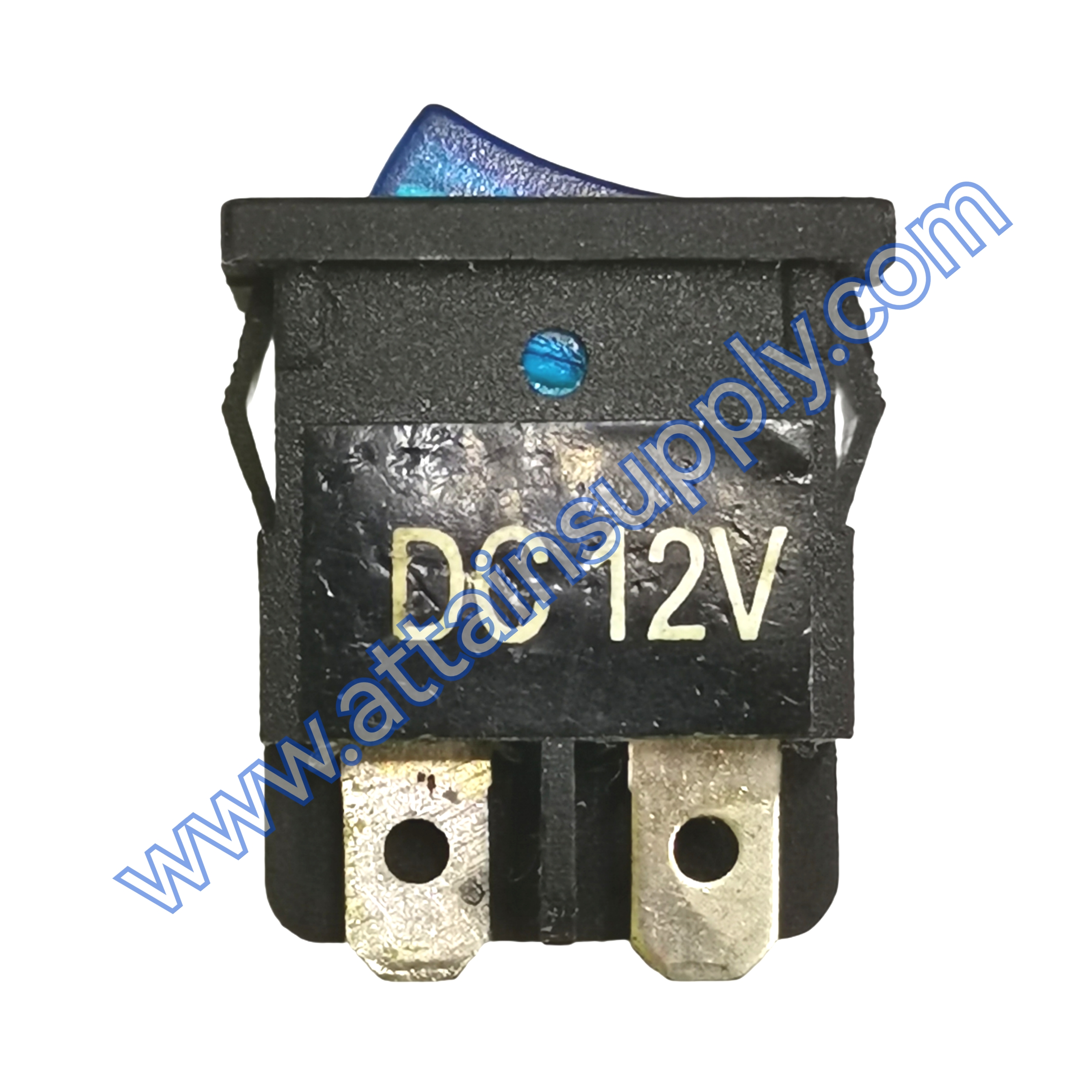 สวิทช์กระดกไฟเต็ม เหลี่ยมเล็ก 12V./4ขา มีไฟ-สีน้ำเงิน