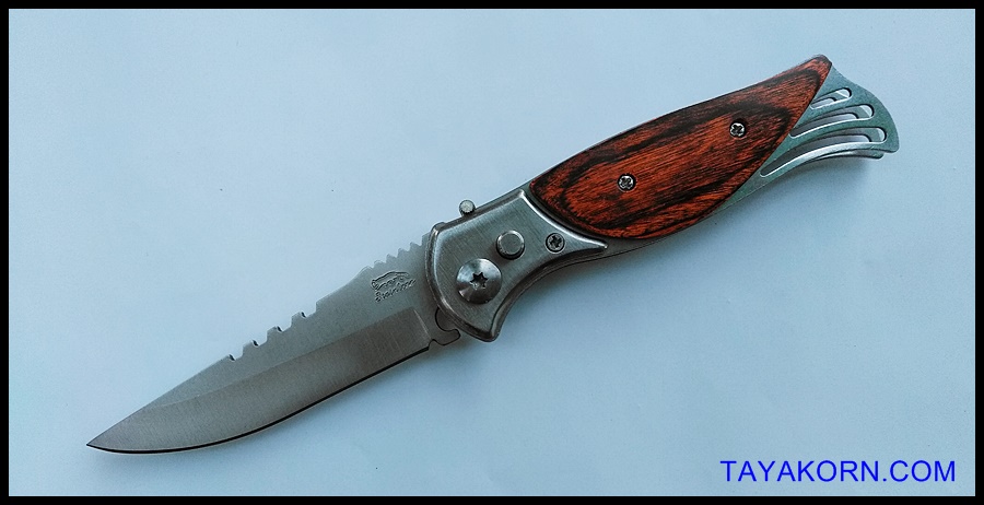 มีดสปริง ไพน์วู้ด แบบบี PineWood B Folding spring Knife TKFD-PW2
