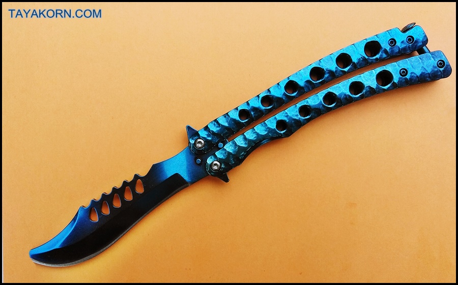 มีดซ้อมควง ซีเอสโก บาลิซอง ZS GO BLUE Balisong Trainer Knife TKBS-ZS6TR