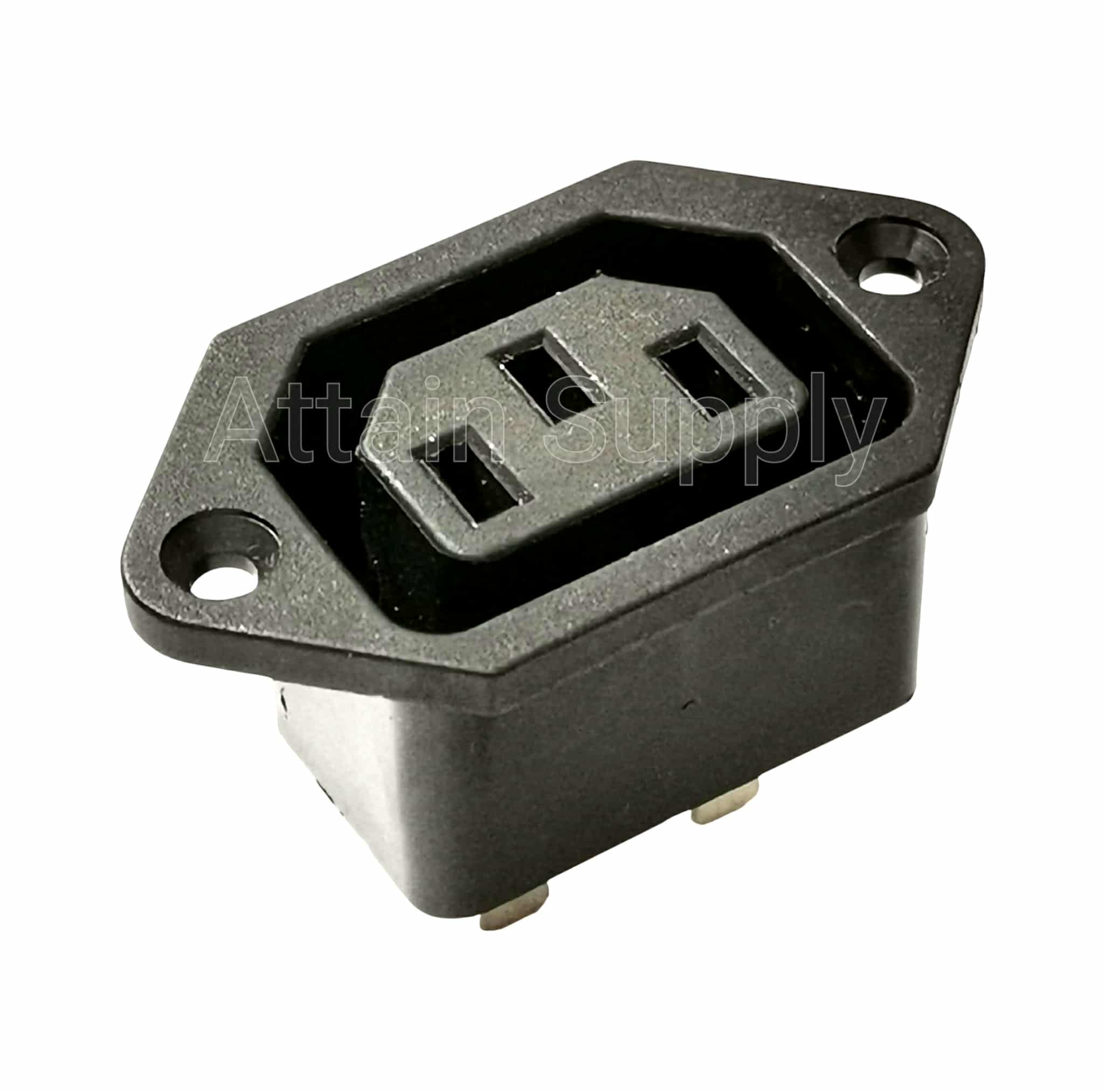 เต้ารับAC-3ขาเมีย ติดแท่น ขอบยึดน็อต