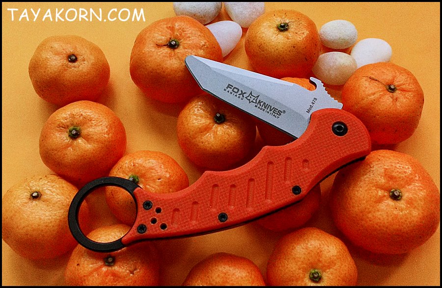 มีดซ้อมควง คารัมบิตแทนเจอรีนฟ็อก Tangerine Fox Karambit TRAINER KNIFE TKKB-TG1TR
