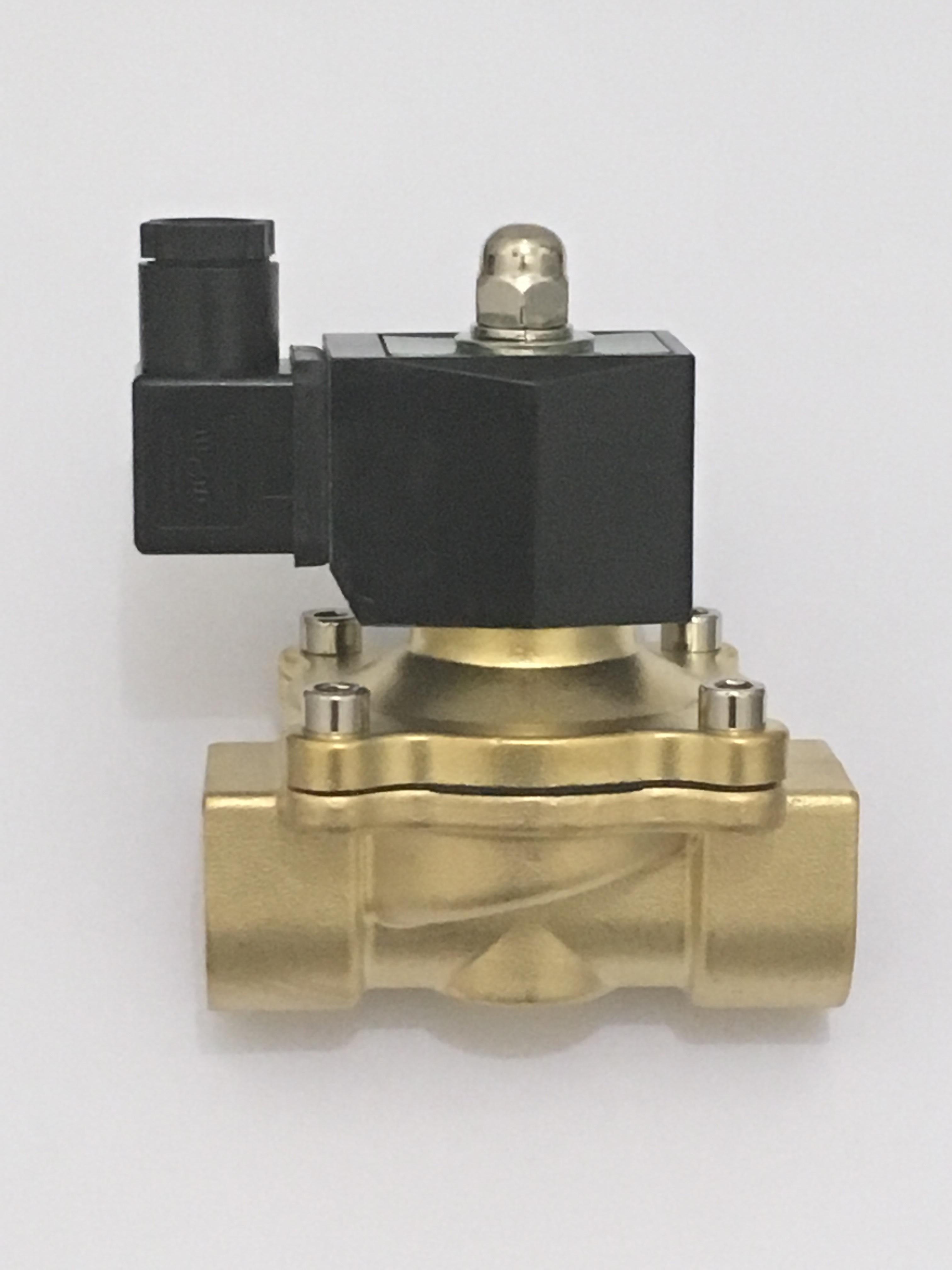 โซลินอยด์วาล์ว วาล์วไฟฟ้า วาวล์น้ำ วาล์วลม วาล์วทองเหลือง N/C 24V DC 1/4" ( KLOD )