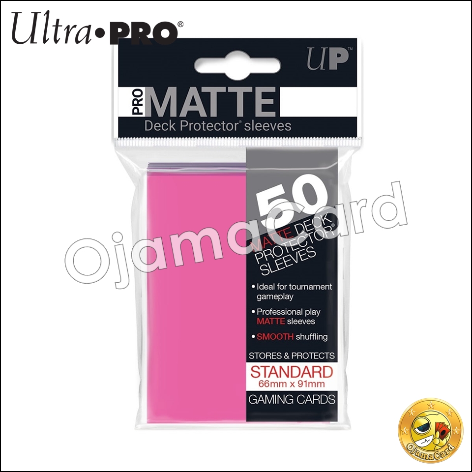 Ultra•Pro PRO-Matte Standard Deck Protector Sleeves (50ct) — Bright Pink