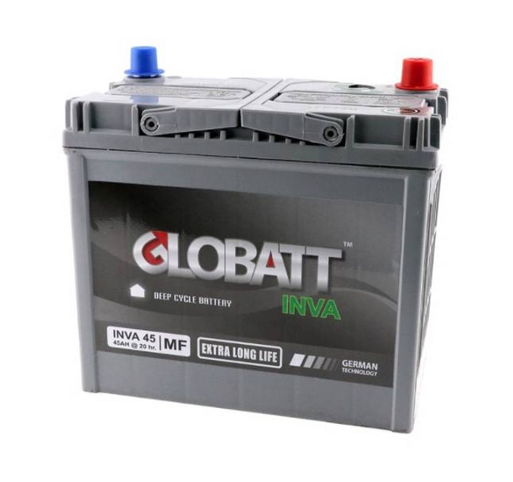แบตเตอรี่ดีพไซเคิล ( แบตเตอรี่ Deep cycle ) 45Ah 12V ยี่ห้อ GLOBATT ( INVA )