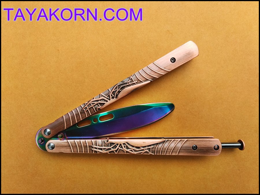มีดซ้อมควง บาลีซองคอปเปอร์สไปเดอร์ Copper Spider Balisong Trainer TKBS-BT5TR