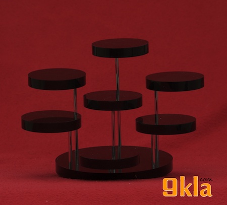 ช่อโชว์สินค้า 7 ช่อกลม 6cm ฐานกลม 12cm. 12x12x6cm. ใส / ดำ ชิ้น