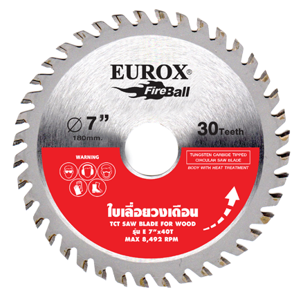 ใบเลื่อยวงเดือน EUROX 7"x 30T