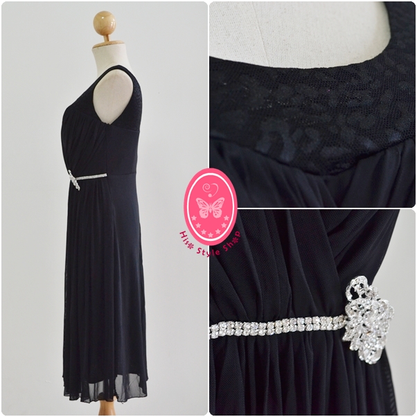 พร้อมส่ง (M) ชุดราตรีสั้นแขนกุด ช่วงบนผ้าลูกไม้เนื้อนิ่ม ตัดต่อผ้าตาข่ายอิตาลี เนื้อนิ่มมาก ผ้าทิ้งตัว ใส่แล้วดูผอมด้วยนะค่ะ