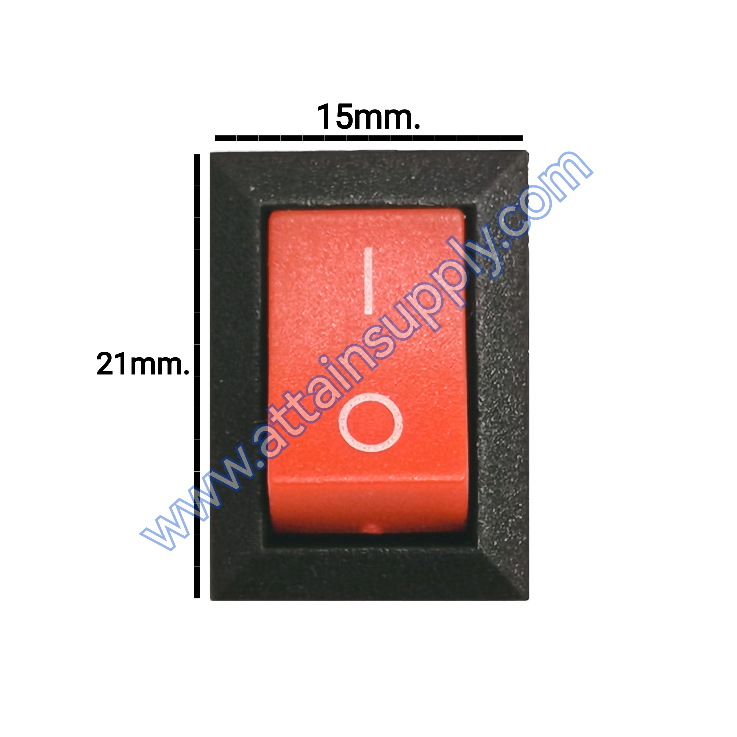 สวิทช์ IOเหลี่ยมเล็ก 3ขา/ไม่มีไฟ-สีแดง