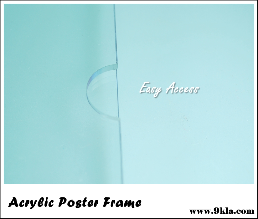 A4 แผ่นป้ายโฆษณาอะครีลิค แบบแขวนผนัง รูปตัว J (Wall Poster Display J Type) (30x21cm) แนวนอน 2mm. แนวตั้ง ใส ชิ้น