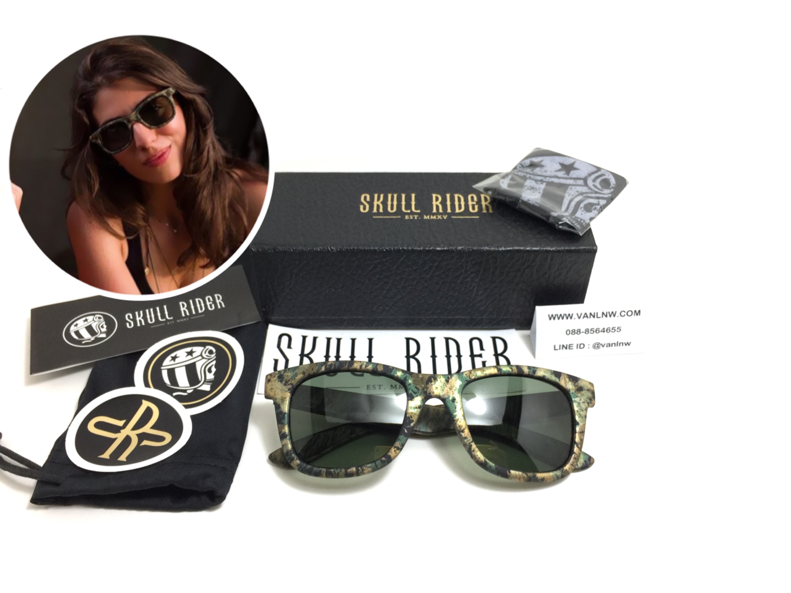 แว่นกันแดด SKULL RIDER รุ่น Rubber Jade Green Shadow <Skull-41>