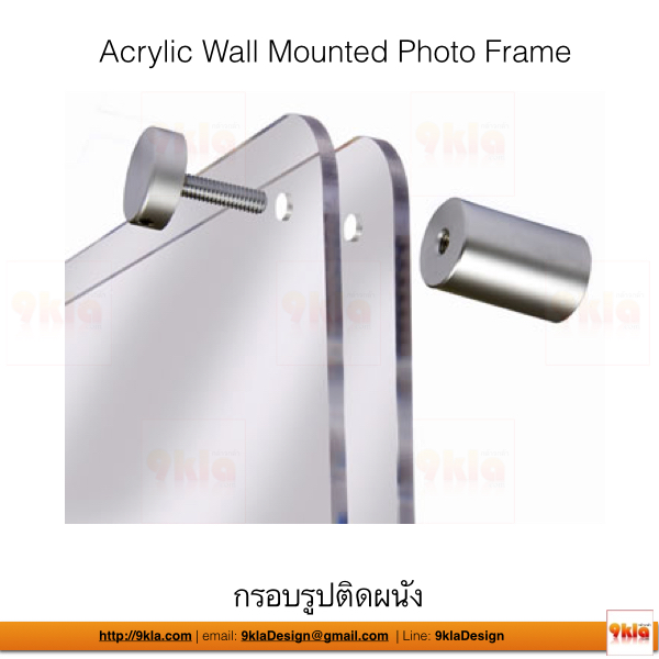 A1 กรอบรูปอะครีลิคติดผนัง สีดำ 90x66ซม. มุมมน (สินค้าหมดสั่งผลิต) ดำ 6mm. ชุด