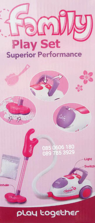 ชุดรถเข็นทำความสะอาดของเล่นเด็กมีเครื่องดูดฝุ่น