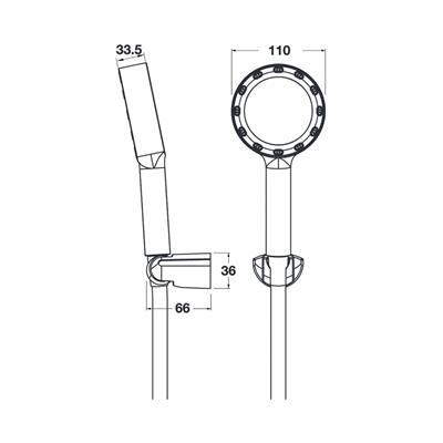 ชุดฝักบัวสายอ่อน 1 ระบบ HAFELE รุ่น 495.60.660 สีดำ