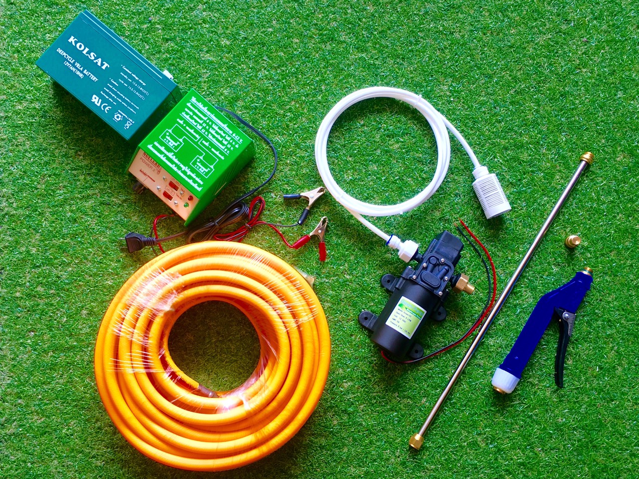 ชุด 31 ปั๊มพ่นยา DC12V 8 บาร์ ( สินค้าขายดี ) + สายพ่นยา 20 เมตร