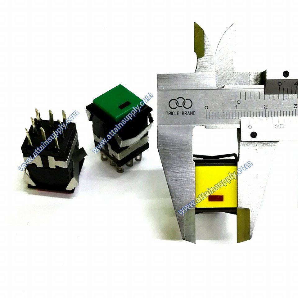 สวิทช์กดติด-ปล่อยดับ 220V/8ขาเหลี่ยมมีไฟ*หลอดไฟค่า 3V./สีแดง