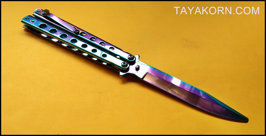 มีดซ้อมควง บาลิซองเรนโบว์3 Balisong Rainbow3 Trainer TKBS-RB03TR