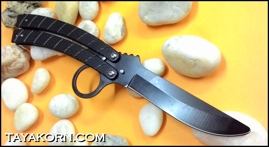มีดซ้อมควง แบล็คค็อปบร้าบาลิซอง Black Cobra Balisong Knife Trainer TKBS-CB8TR