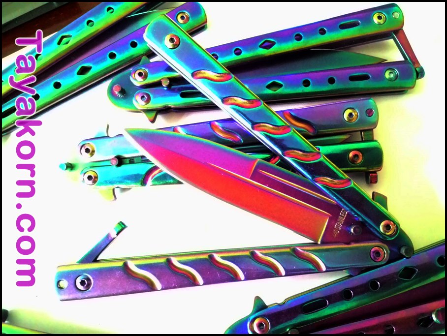 มีดBalisong TKBS 009X The Robocop Rainbow