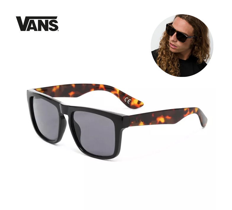 แว่นกันแดด VANS Squared Off Black Cheetah Tortoise Sunglasses