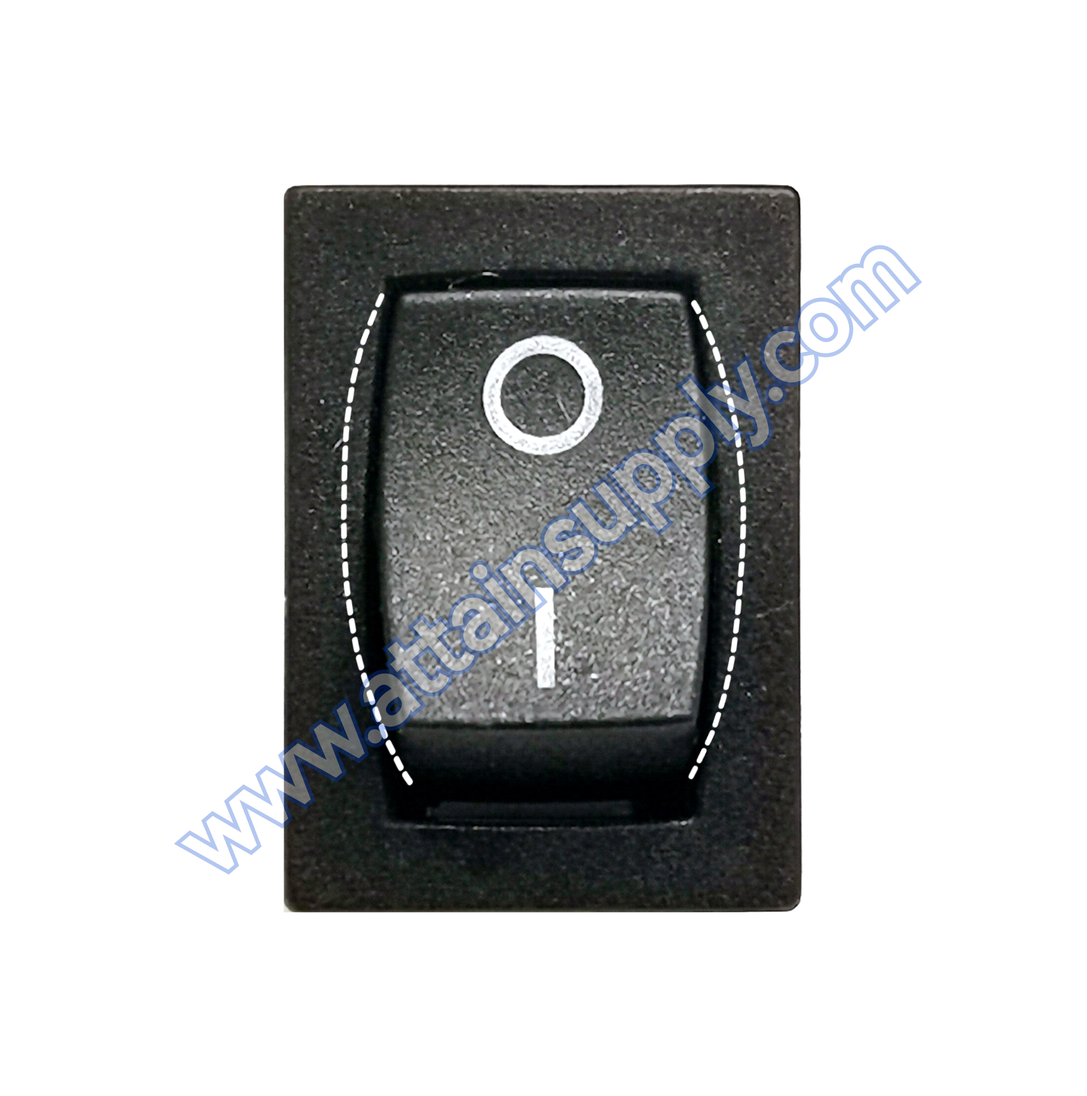 สวิทช์ IOเหลี่ยมเล็ก-หน้ามน 2ขา/ไม่มีไฟ-สีดำ
