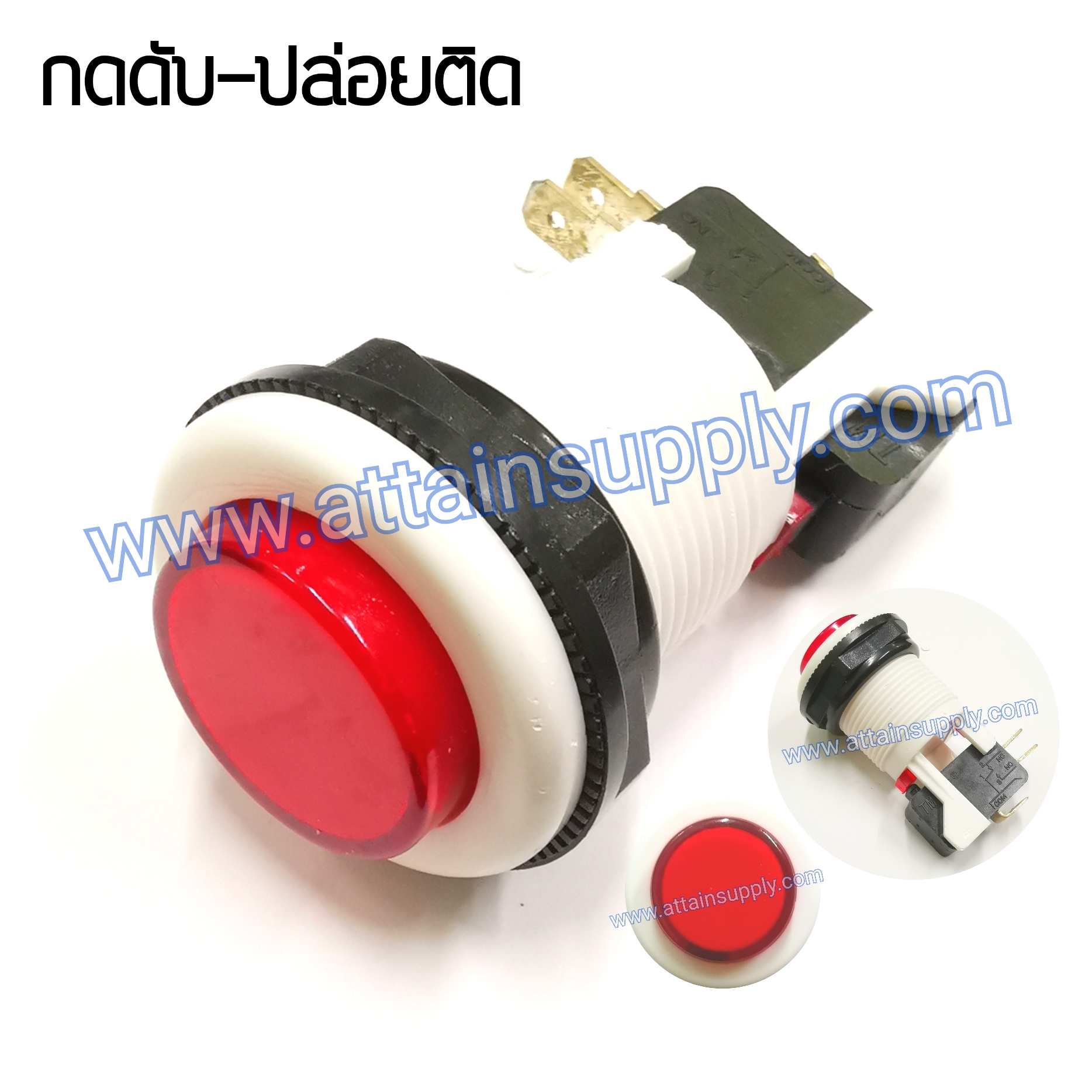 สวิทช์กดดับ-ปล่อยติด NO.13-MICRO/สีแดง