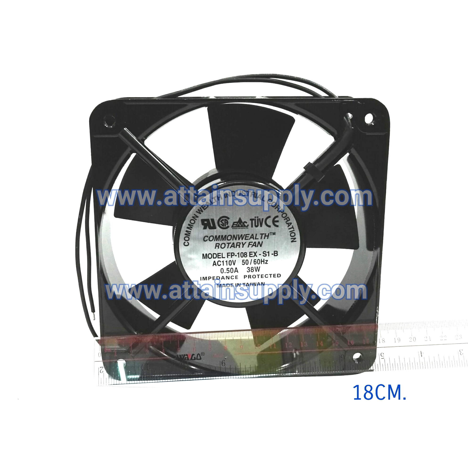 พัดลมAC110V-18x18x6CM./TAIWAN