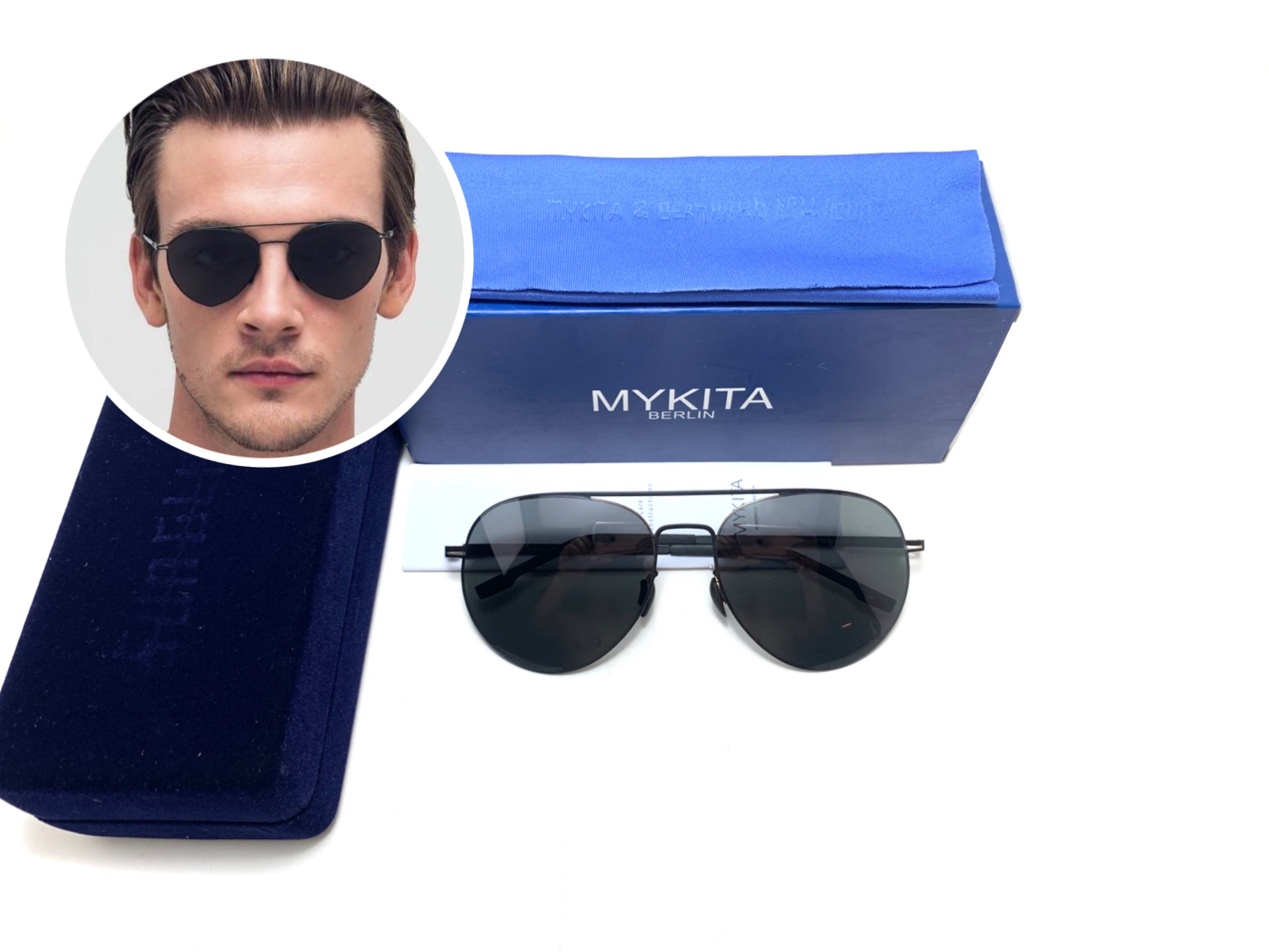 แว่นกันแดด MYKITA WM008-3 COL.001 57-17 140 <ดำ>