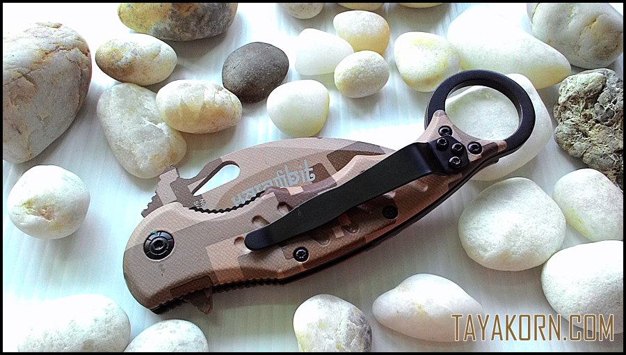 มีดคารัมบิตแอร์ฟ็อกเดสเสิร์ทคาโม่ Air Fox Desert Camo Karambit TKKB-AD2