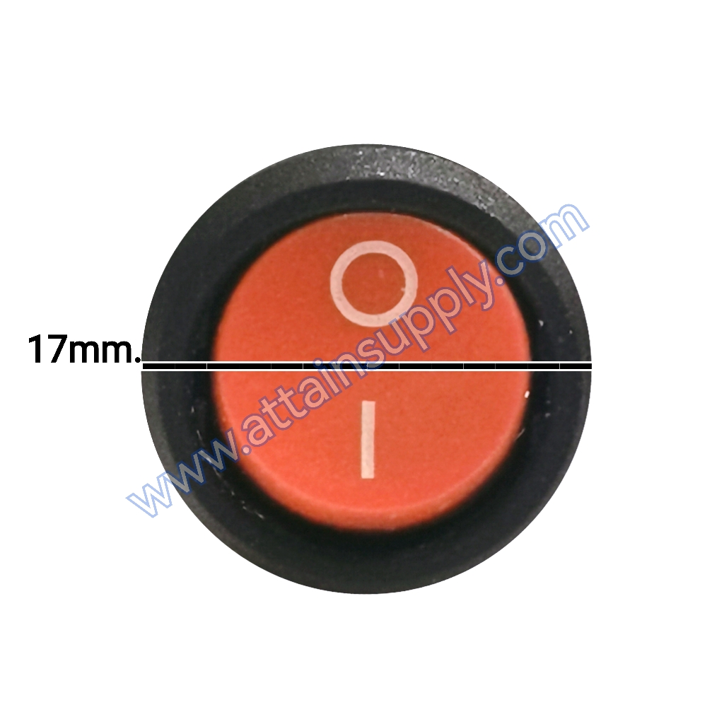 สวิทช์ IOกลมจิ๋ว 2ขา/ฐานกลม ไม่มีไฟ-สีแดง